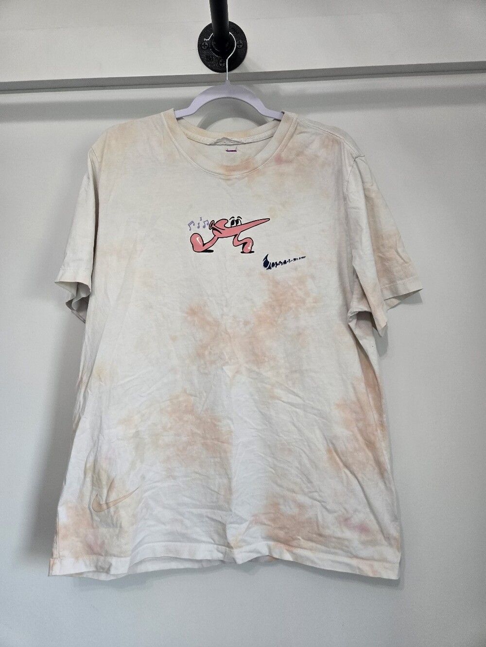 Nike Sportswear Tie Dye Graphic Tee Shirt Cream Pink Men’s XL Streetwear
